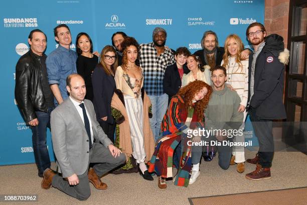 The cast and crew attend the "Honey Boy" Premiere during the 2019 Sundance Film Festival at Eccles Center Theatre on January 25, 2019 in Park City,...