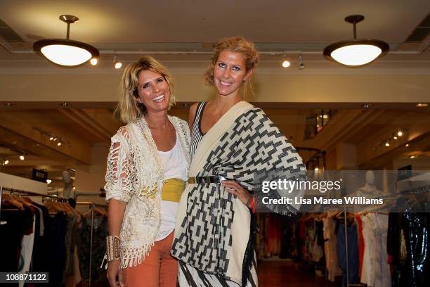 Sass & Bide co-founders Sarah-Jane Clarke and Heidi Middleton attend a photo call announcing their new strategic partnership with Myer Holdings Ltd...