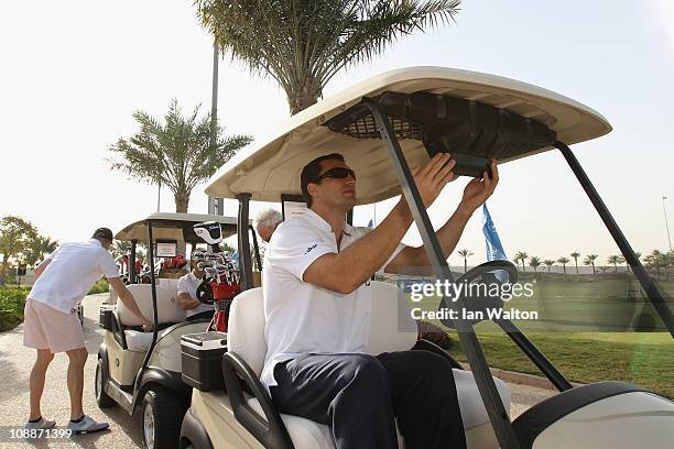 Vladimir Klitschko during the Laureus Golf Challenge at the Saadiyat Beach Golf Club part of the 2011 Laureus World Sports Awards on February 6, 2011...