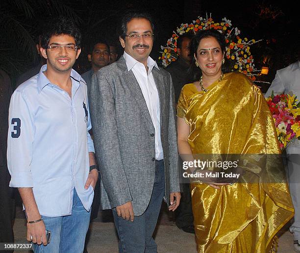 From Aditya Thackeray,Uddhav Thackeray and Rashmi Thackeray at Imran Khan and Avantika Malik's wedding reception party, which was organised by Aamir...