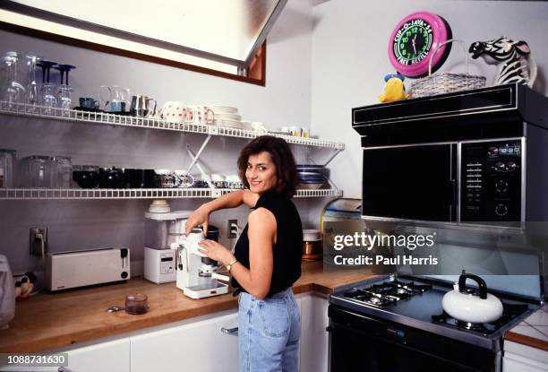 Nadia Comaneci an Olympic athlete January 1, 1991 in her Venice home, Los Angeles, California