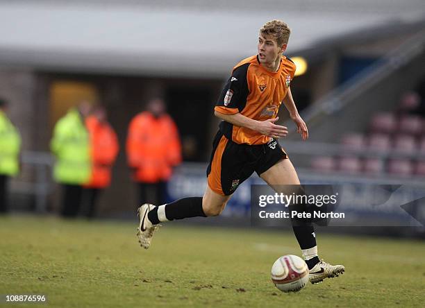 Jordan Parkes of Barnet in action during the npower League Two match between Northampton Town and Barnet at Sixfields Stadium on February 5, 2011 in...