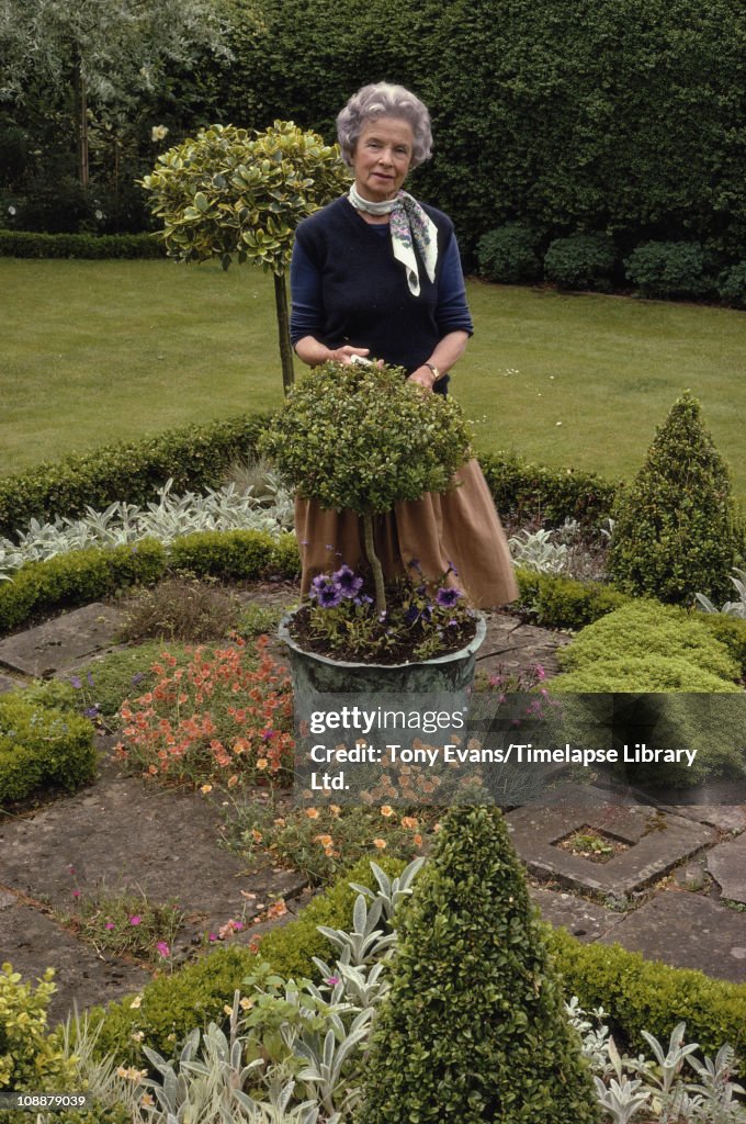 Landscape and gardening expert Alvilde Lees-Milne in her garden,... News  Photo - Getty Images