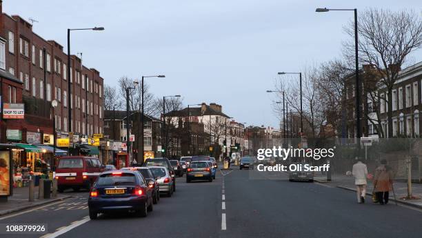 Stretch of Clapham Park Road in the South London borough of Lambeth which last year issued over 2,500 GBP per day in fines from traffic and parking...