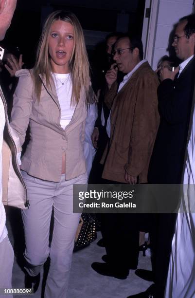 Actress Gwyneth Paltrow attends the Women's Wear Daily's All White Gala on March 20, 2002 at Janet Charlton's House in Hancock Park, Los Angeles,...