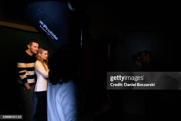 Riley Keough and Richard Armitage pose in the photo studio at The Vulture Spot during Sundance Film Festival on January 25, 2019 in Park City, Utah.