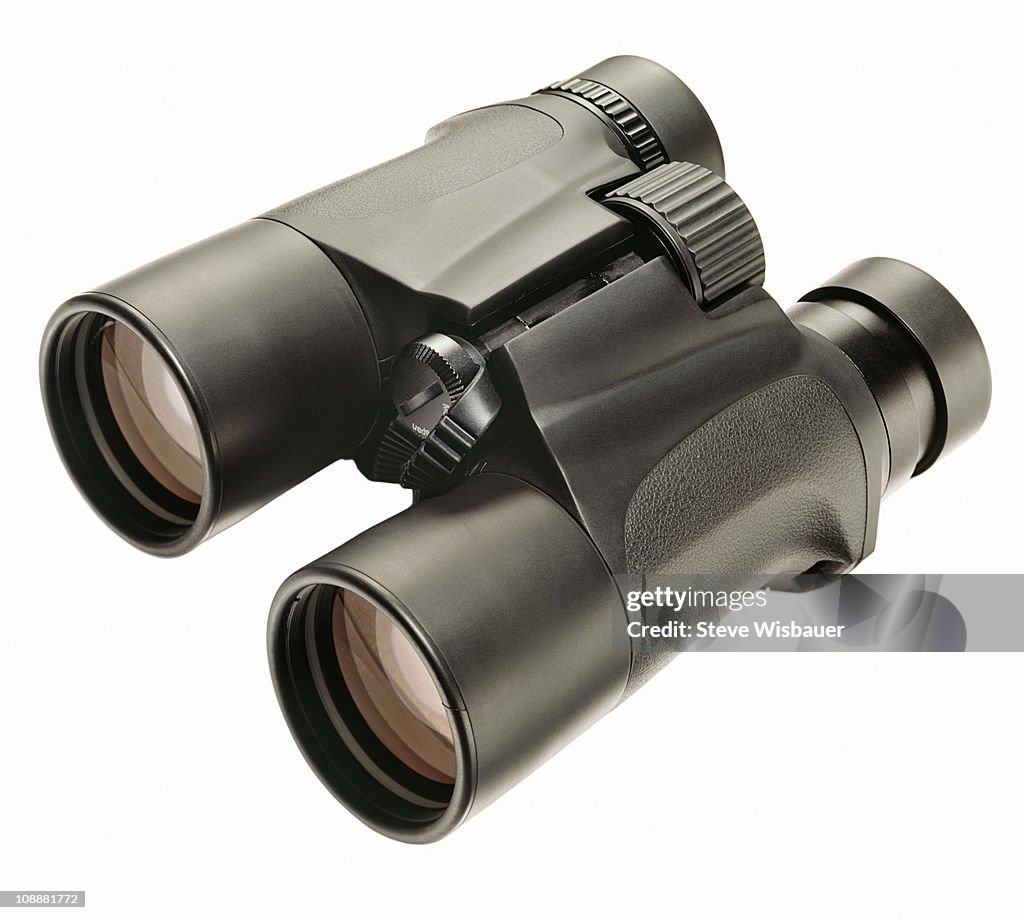 A pair of black modern binoculars