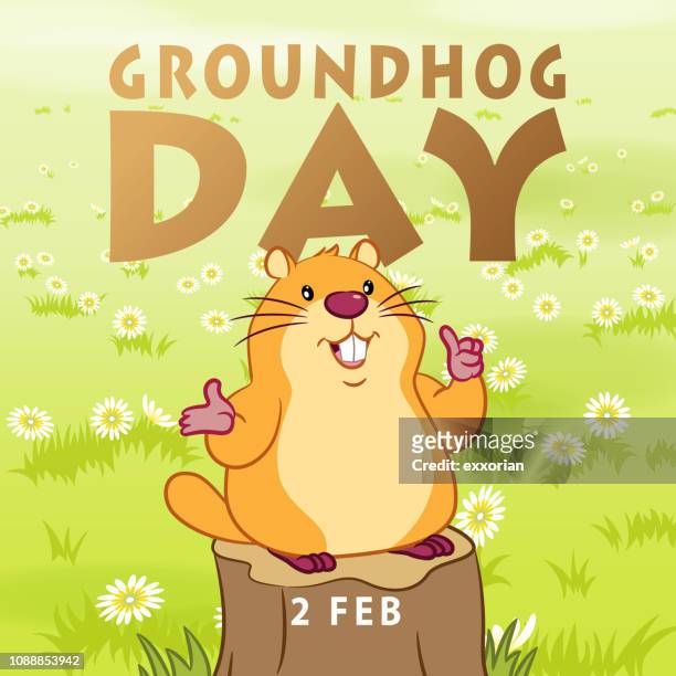 土撥鼠日歡迎春 - groundhog day 幅插畫檔、美工圖案、卡通及圖標