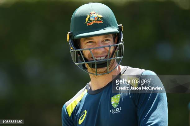 Tim Paine of Australia during an Australian nets session at the Sydney Cricket Ground on January 02, 2019 in Sydney, Australia.