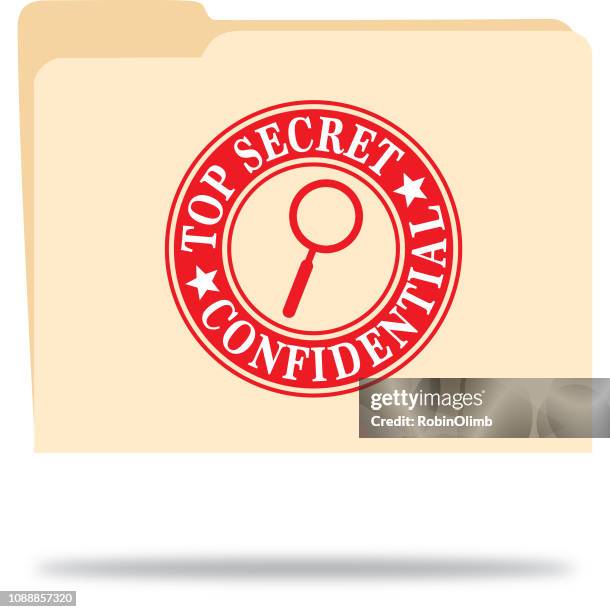 top secret confidential folder - manilla folder stock illustrations