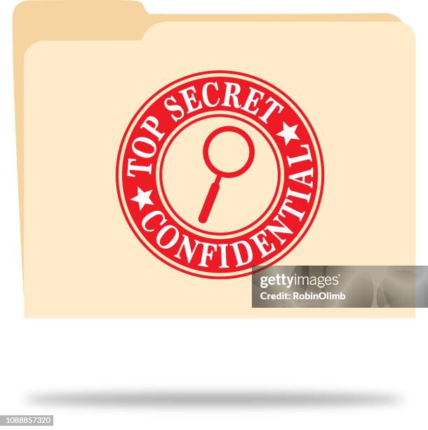 top secret confidential folder - manila folder vector stock illustrations
