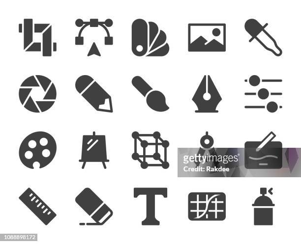 design and drawing - icons - crop stock illustrations