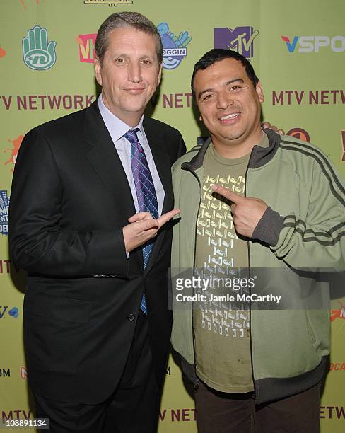 Doug Herzog, president of Spike, Comedy Central and TV Land and Carlos Mencia