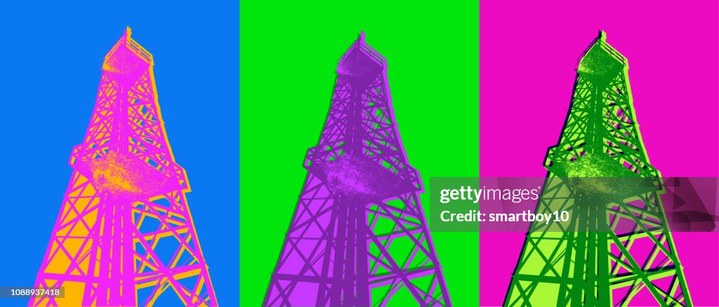 Fracking, Oil or Gas drilling rigs