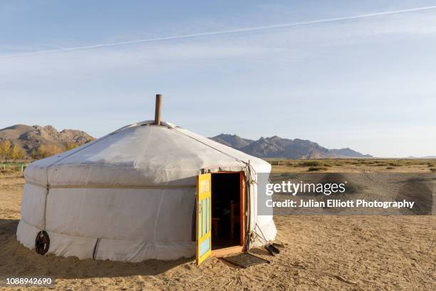 traditional mongolian ger in khogno khan national park, mongolia. - mongolian culture stock pictures, royalty-free photos & images
