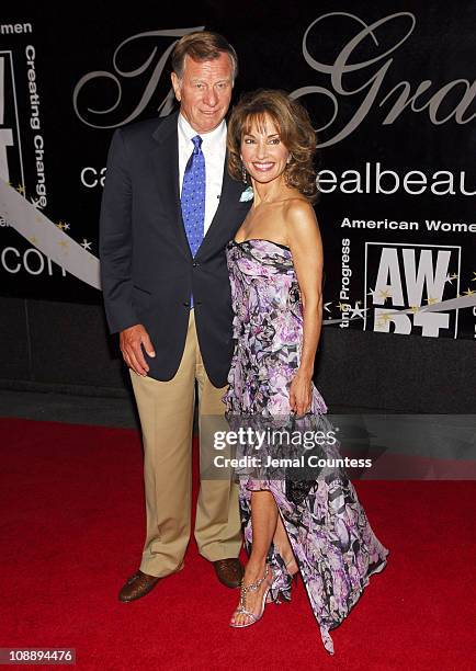 Susan Lucci with husband Helmut Huber during 31st Annual American Women in Radio & Television Gracie Allen Awards - Red Carpet at Marriott Marquis in...