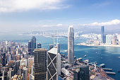 Aerial View of Hong Kong Financial District