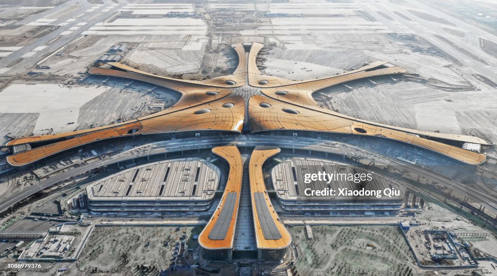 Beijing Daxing New International Airport At Dusk