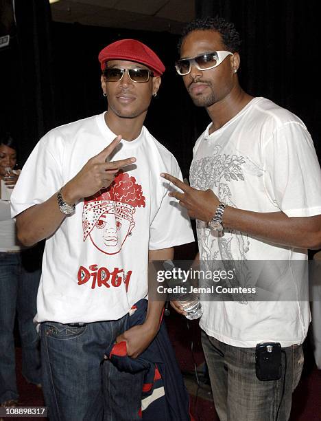 Marlon Wayans and Shawn Wayans during 6th Annual BET Awards - Radio Remote Room - Day 1 at Shrine Auditorium in Los Angeles, CA, United States.