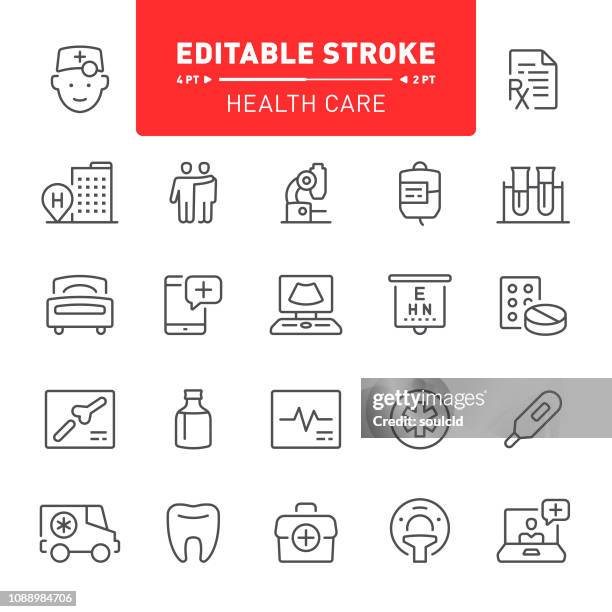 health care icons - eye test stock illustrations