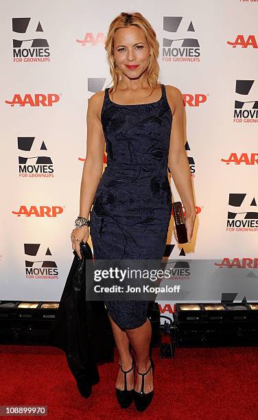Actress Maria Bello arrives at the AARP The Magazine's 10th Annual Movies For Grownups Awards at the Beverly Wilshire Four Seasons Hotel on February...