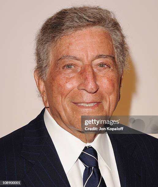 Singer Tony Bennett arrives at the AARP The Magazine's 10th Annual Movies For Grownups Awards at the Beverly Wilshire Four Seasons Hotel on February...