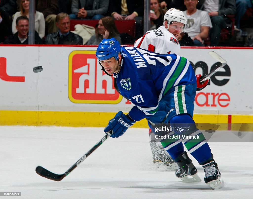 Ottawa Senators v Vancouver Canucks