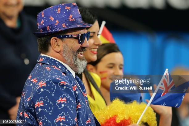 Spectators show their support during day five of the 2019 Hopman Cup at Perth Arena on January 02, 2019 in Perth, Australia.