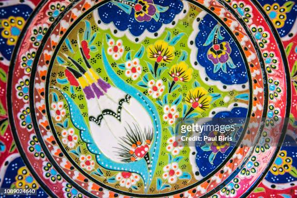 traditional turkish ceramic decoration, cappadochia, turkey - anadolu stock pictures, royalty-free photos & images