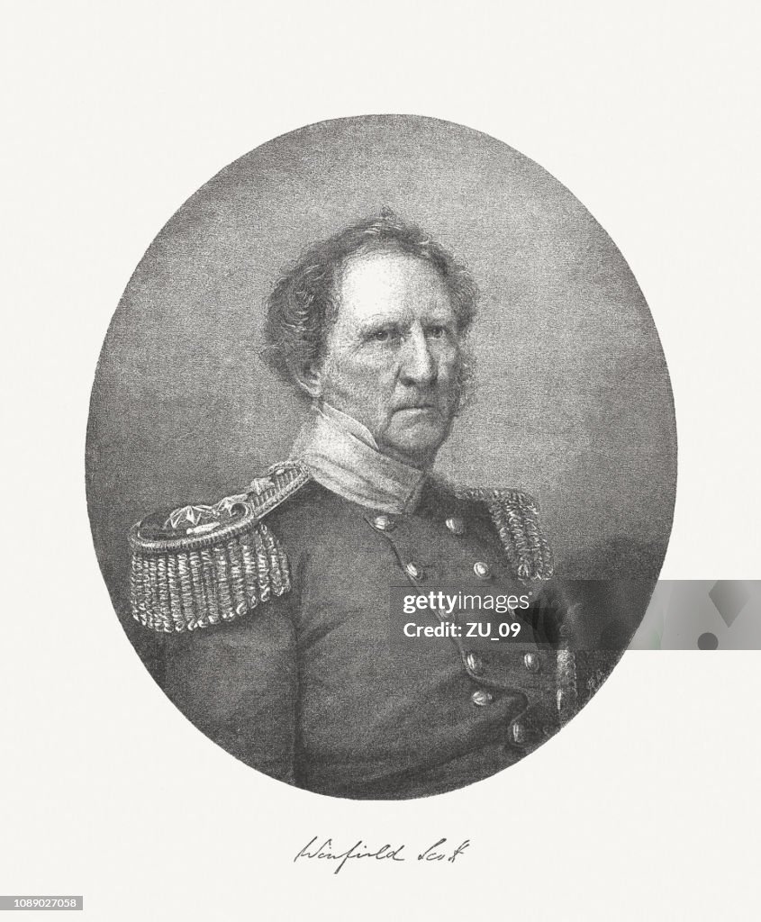 Winfield Scott (1786-1866), American general, lithograph, published 1886
