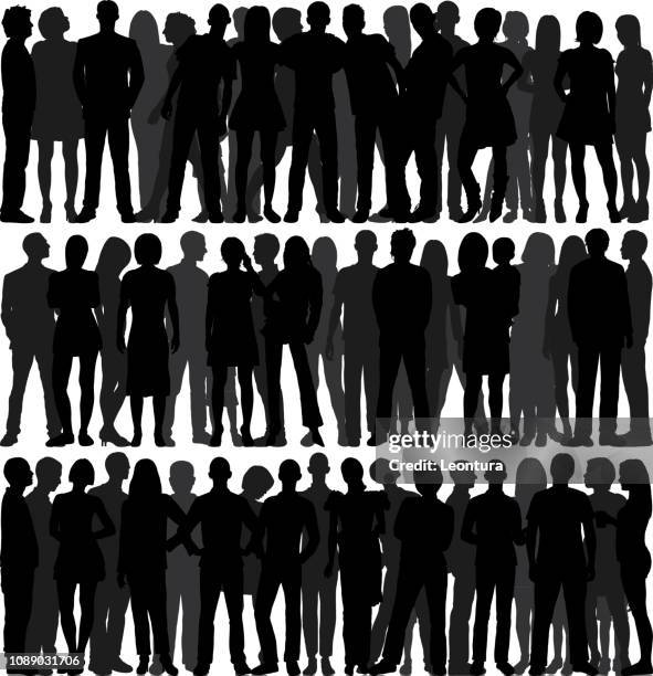 crowd (all people are complete and moveable) - conservative man stock illustrations