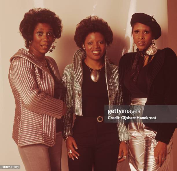 Studio group portrait of Labelle in Amsterdam, Netherlands, 1971.