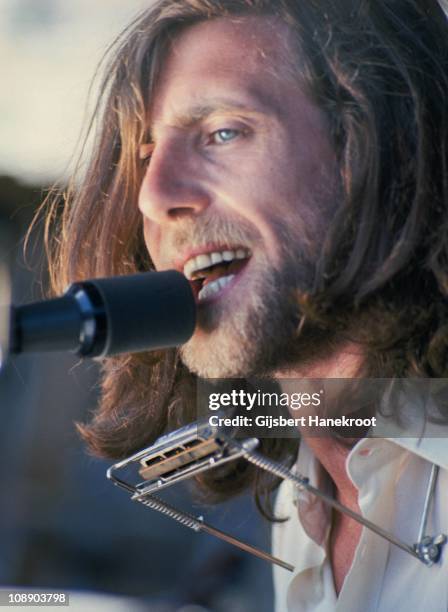 Graham Nash of Crosby, Stills, Nash And Young performs on stage at Oakland Colissuem in California, United States on 14th September 1974.
