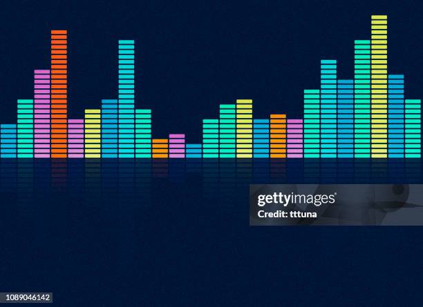music equalizer, audio waveform abstract technology background - rhythm texture stock illustrations