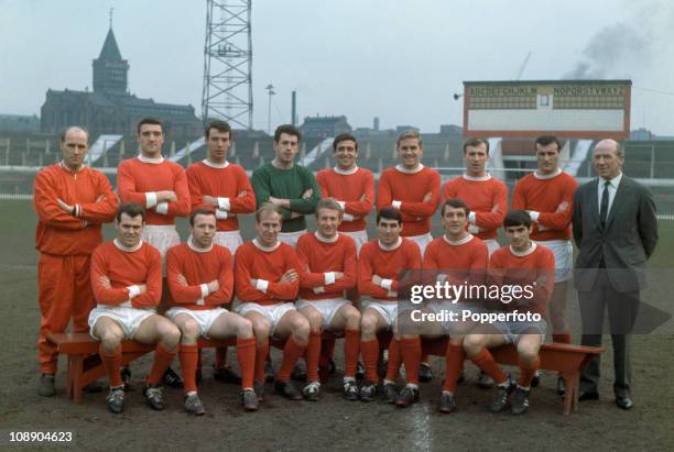 Manchester United at Old Trafford, Manchester on 17th February 1965. Manchester United were League Division One champions for the season 1964-1965....