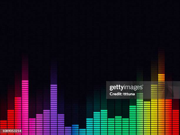 music equalizer, audio waveform abstract technology background - digital equalizer stock illustrations
