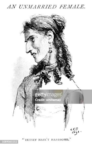 相當普通的年輕的十九世紀女士 - ugly woman 幅插畫檔、美工圖案、卡通及圖標