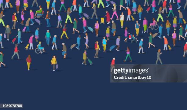 große gruppe von frauen - standing out from the crowd stock-grafiken, -clipart, -cartoons und -symbole