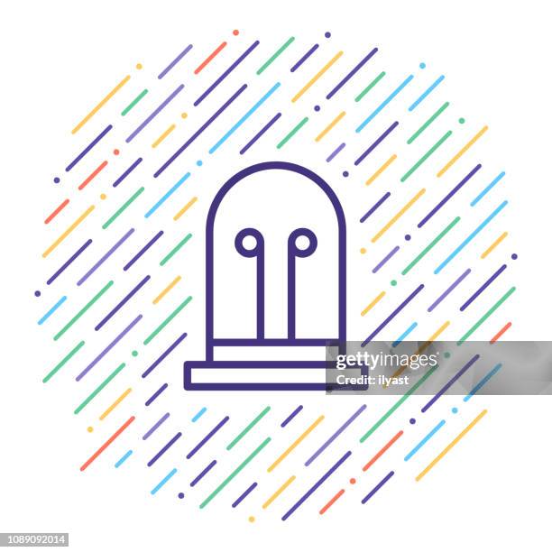 alarm monitoring software vector line icon illustration - computer security tips stock illustrations
