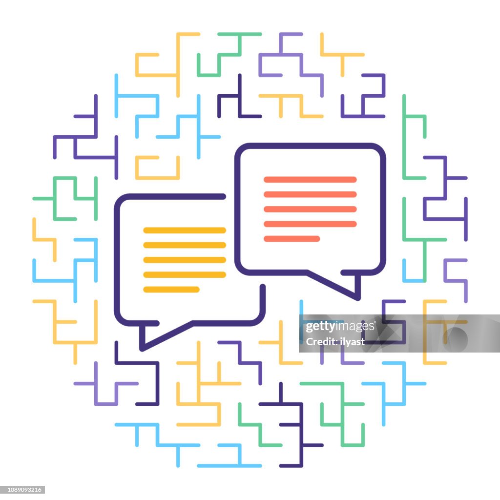 Natural Language Processing lijn pictogram vectorillustratie