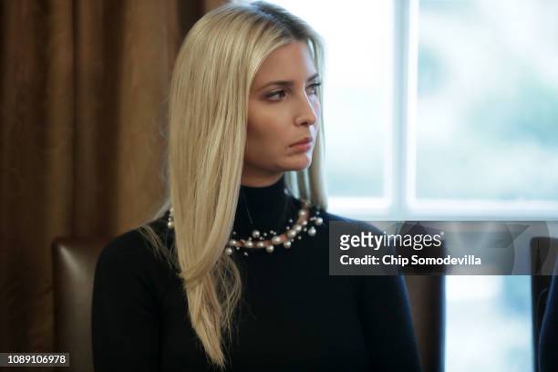 Ivanka Trump, White House advisor and daughter to U.S. President Donald Trump, attends a Cabinet meeting at the White House January 02, 2019 in...