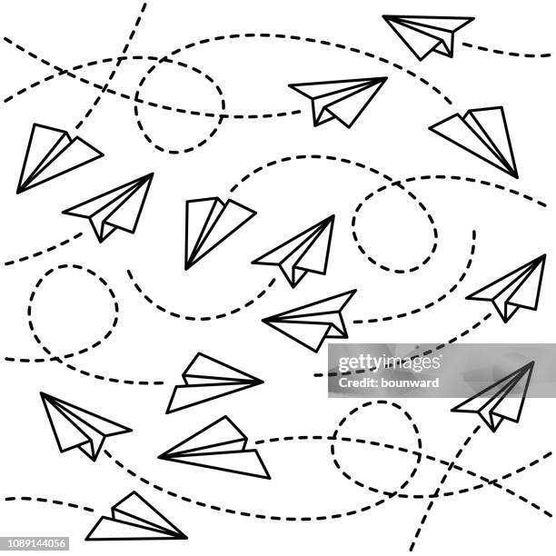 paper plane background - windy path stock illustrations
