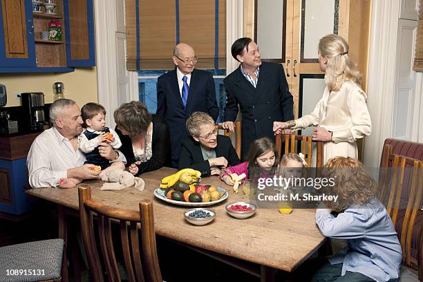 Author Andrew Solomon and extended family: John Habich, George Charles Habich Solomon, Laura Scher, Howard Solomon, Tammy Ward, Lucy Scher, Carolyn...