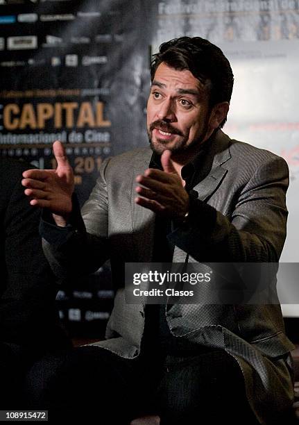 Jorge Salinas poses for photos at the red carpet of the movie Labios Rojos as part of the FICCMEXICO on February 7, 2011 in Mexico City, Mexico.