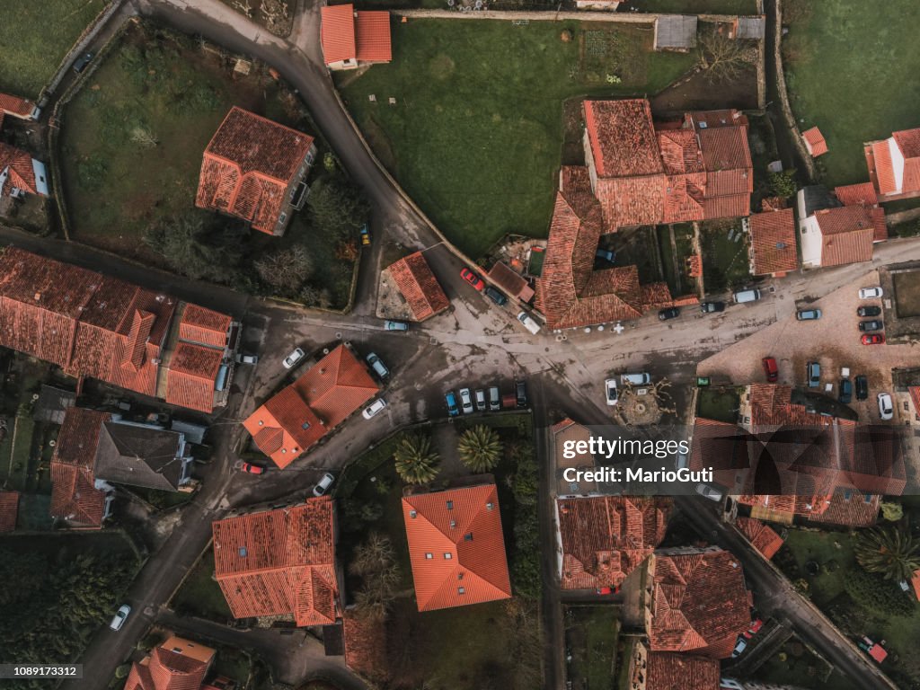 Pueblo como visto desde arriba