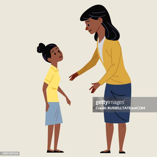 adult helping a child - teacher and student stock illustrations