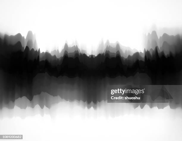 berge und wasser muster hintergrund malen - landschaft künstlerisch stock-grafiken, -clipart, -cartoons und -symbole