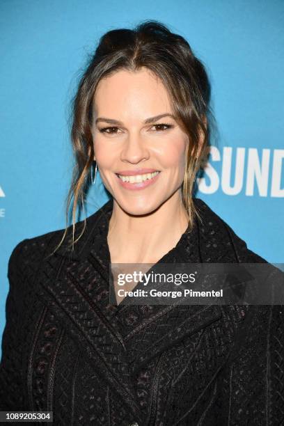 Hilary Swank attends the "I Am Mother" Premiere during the 2019 Sundance Film Festival at Eccles Center Theatre on January 25, 2019 in Park City,...