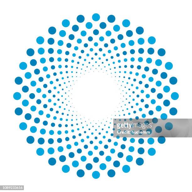 vector swirl pattern with dotted circular background - polka dot stock illustrations