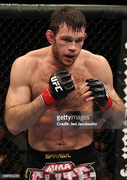 Forrest Griffin in the Octagon during his bout with Rich Franklin at UFC 126 at the Mandalay Bay Events Center on February 5, 2011 in Las Vegas,...